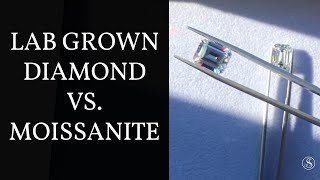 Moissanite vs Lab Diamond Side by Side Comparison [upl. by Nailluj]