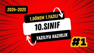 10SINIF 1DÖNEM 1ORTAK YAZILI SORULARI  10SINIF MATEMATİK  ORİJİNAL YAYINLARI [upl. by Nyleda]