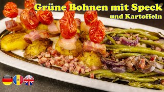 Grüne Bohnen mit Speck Zwiebeln und Kartoffeln Rezept einfach und lecker [upl. by Marco203]