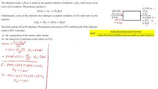 Material Balance on multiple reactions  اتزان مادة لتفاعلين متوازيين [upl. by Dorcus]