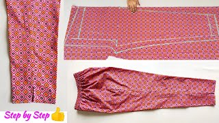 Step by Step Pant Trouser Cutting and stitching  Very Easy Pant Trouser Cutting and stitching [upl. by Searby]