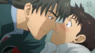 Evangelion Rebuild Kaji kisses Shinji [upl. by Chubb]