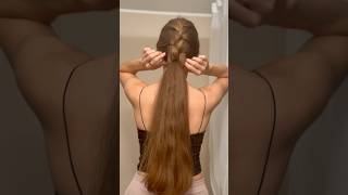 Braided low ponytail Fall hairstyle idea 🍂🤍 shorts hairstyle easyhairstyle hairtutorial [upl. by Nerad]