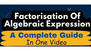 Type1Factorisation of Algebraic ExpressionsClass8CBSE Maths [upl. by Schroth]