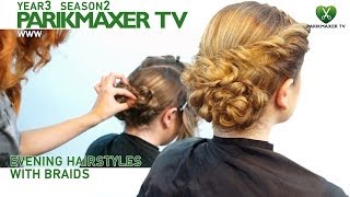 Прическа с плетением Evening hairstyle with braids парикмахер тв parikmaxertv peluquería tv 剪髮 [upl. by Jasen]