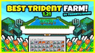 BEST DROWNED AND TRIDENT FARM 50HOUR In Minecraft Bedrock 121 [upl. by Alicea]