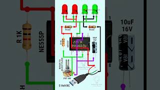 Adjustable flasher circuit  flip flop led flasher  dual channel led flasher  NE555 ic diy [upl. by Genevieve385]