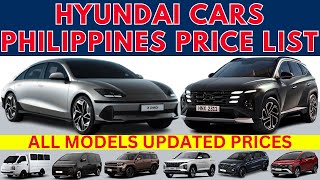 Hyundai Cars Philippines Price List 2025  Stargazer Custin Creta Tucson Staria Palisade etc [upl. by Mannie]