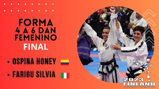 FINAL FORMAS 4 A 6 DAN FEMENINO  MUNDIAL TAEKWONDO ITF 2023  FINLANDIA [upl. by Enilemme590]