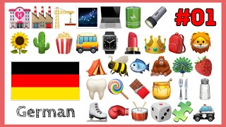 Teil 1 Lerne 400 Wörter  Deutsch mit Emoji  🌻🌵🍿🚌⌚️💄👑🎒🦁🌹🥕⚽🧸🎁 learngerman [upl. by Danette147]