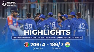 ind a vs afg a  ind vs afg emerging asia cup  india vs afghanistan semi final Highlights [upl. by Nosnorb]