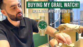 Retail Therapy Getting the Call For A Rare Rolex DayDate 40 Green Dial [upl. by Assili]