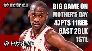 Michael Jordan Highlights 1989 ECSF Game 4 vs Knicks  47pts MOTHER is da REAL MVP [upl. by Gautea]