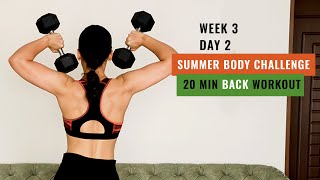 🌞 DAY 14  Tired of Weak Back 20 Minute DUMBBELL Superset Home Workout is the Answer [upl. by Yared511]