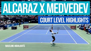 Carlos Alcaraz v Daniil Medvedev  2023 Court Level Practice Match  4K [upl. by Ahsym]