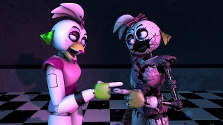 SFMFNAF Comparison of both versions of FNAF Security Breach CUTSCENES  Chica Hydraulic Press [upl. by Lundquist239]