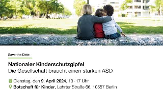 Livestream Nationaler Kinderschutzgipfel [upl. by Irtimid708]