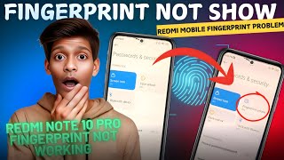 Redmi note 10 pro Fingerprint Not showing  Fingerprint problem [upl. by Ecnerual]