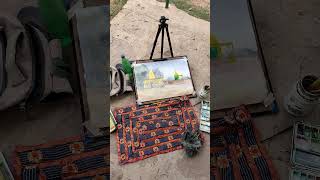 Outdoor watercolor painting day 64 plein air [upl. by Olegnad]