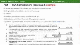 2016 HSA Form 8889 instructions and example [upl. by Faden250]