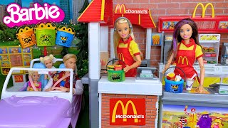 Barbie amp Ken Doll Family McDonalds Drive Thru Boo Buckets [upl. by Hallvard296]