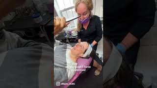 Life changing NanoBlading eyebrows Watch her reaction permanentmakeup beauty [upl. by Kistner931]