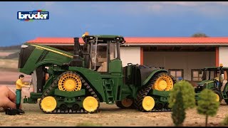 Bruder Toys John Deere 9620RX w Track Belts  09817 [upl. by Anelah]