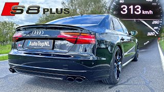 AUDI S8 PLUS 605HP  100200 amp 313 KMH TOP SPEED ACCELERATION amp SOUND [upl. by Klinger305]