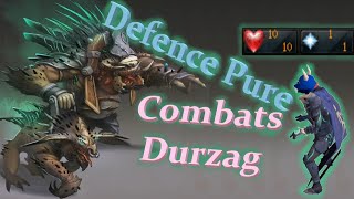 Defence Pure with 10 HP 1 Prayer solo Base tank Beastmaster Durzag boss at Raids [upl. by Ahseid796]