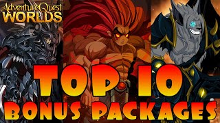 AQW Top 10 Bonus Packages Which Upgrade Pack Is The Best AQWorlds [upl. by Hanahsuar]