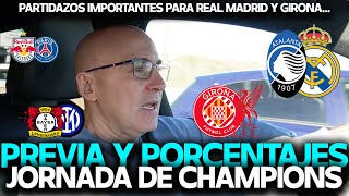 ATALANTA vs REAL MADRID GIRONA vs LIVERPOOL BAYER LEVERKUSEN vs INTER PORCENTAJES CHAMPIONS [upl. by Acinat]