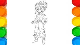 Colouring Gohan SS 2 Dragon Ball ZEasy Step By Step ColoringSpeed ColoringAnime ArtSuper Saiyan [upl. by Neibaf]