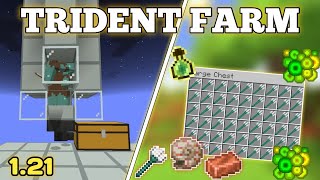 How to Build a Super Efficient Trident Farm in Minecraft 121 [upl. by Harwin]