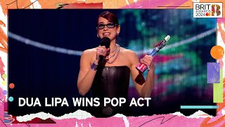 Dua Lipa Wins Pop Act  The BRIT Awards 2024 [upl. by Jentoft]