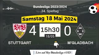 BUNDESLIGA  VFB STUTTGART vs BORUSSIA MGLADBACH live auf Sky Bundesliga 4 18052024 um 1530 Uhr [upl. by Sulakcin]