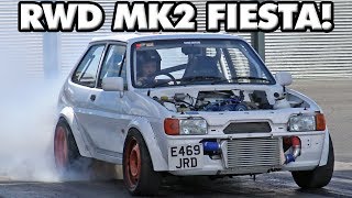 RWD Zetec Turbo Ford Fiesta Mk2 at Santa Pod Raceway [upl. by Airel]