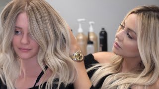 In Salon Base Bump amp Blonde Balayage Tutorial [upl. by Anastice624]