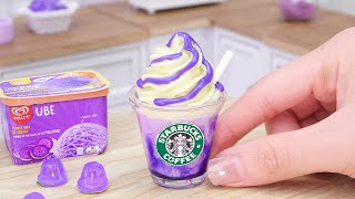 Must Try Miniature Starbucks Purple Frappuccino Idea  Tiny Starbucks Recipe by Miniature Cooking [upl. by Ardnaed773]