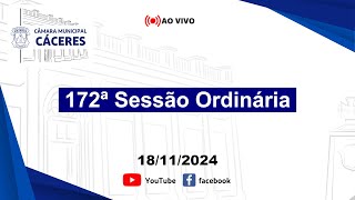 172ª Sessão Ordinária da 4ª Sessão Legislativa da 19ª Legislatura [upl. by Irra]