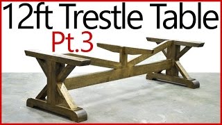 Part 3  Building a Table Base  Oak Trestle Table Woodworking Series [upl. by Hannan]