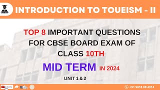 Top 8 Important Questions for CBSE Board Exam of Class 10th tourism 10class [upl. by York]