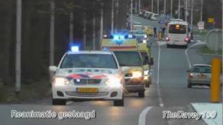 Brandweer politie en ambulance met hoge spoed naar REANIMATIE Rozenburg Zh  Spoedtransport [upl. by Ardnua434]