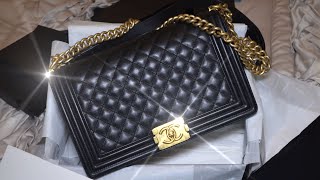 Chanel Le Boy  Whats in My Bag  Wear amp Tear [upl. by Fransis]