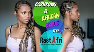 Cornrows amp African Beads FEATRastAfri [upl. by Caton]