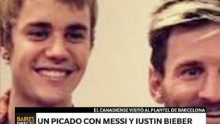 Justin Bieber visitó al plantel de Barcelona – Telefe Noticias [upl. by Arnaud]