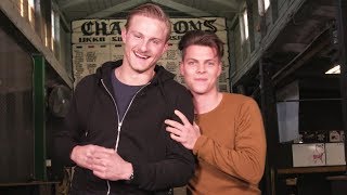 VIKINGS  Axe Throwing with Alexander Ludwig [upl. by Olracnaig]