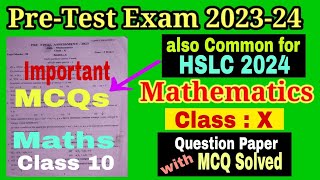 PreTest Exam 202324  Maths  Question Paper With MCQ Solved  seba [upl. by Calbert744]