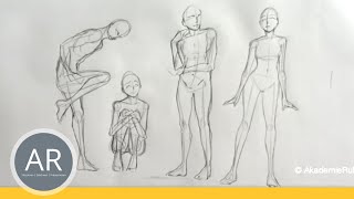 Zeichnen lernen  Aufbau einer Figur Körperbau  Akademie Ruhr Tutorial [upl. by Theresa]