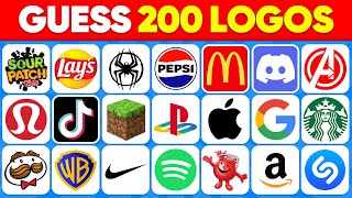 Guess the Logo in 3 Seconds  200 Famous Logos  Logo Quiz 2024 [upl. by Petey]