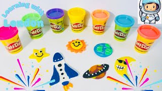 Explore Outer Space with Play Doh  Fun Space Facts for Kids  Learning with London [upl. by Adlecirg387]